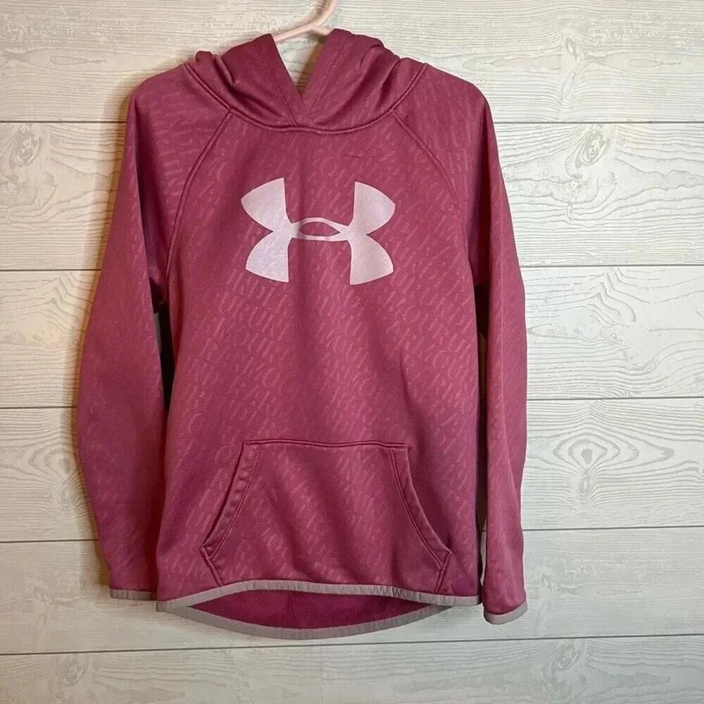 Girls’ Under Armour pink pullover hoodie Size YXS